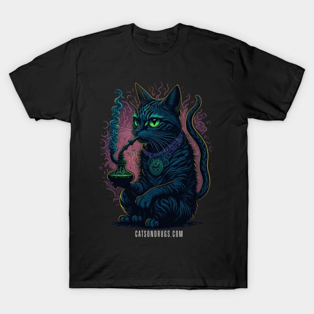 Techno Shirt - Techno Cat - Catsondrugs.com - rave, edm, festival, techno, trippy, music, 90s rave, psychedelic, party, trance, rave music, rave krispies, rave flyer T-Shirt by catsondrugs.com